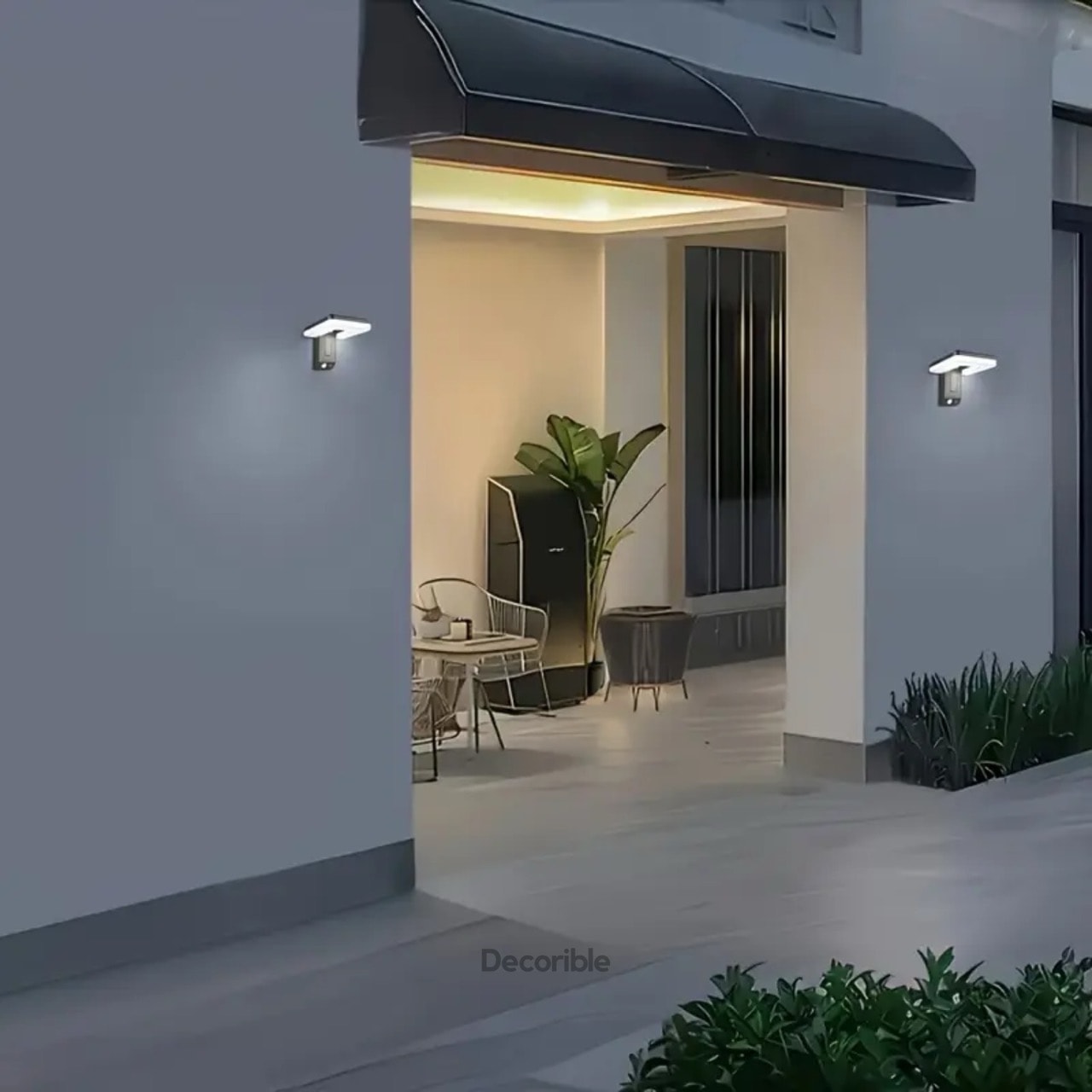Bendi Solar Aplik Sensörlü Dekoratif Güneş Enerjili Bahçe Duvar Aydınlatması Beyaz Işık 